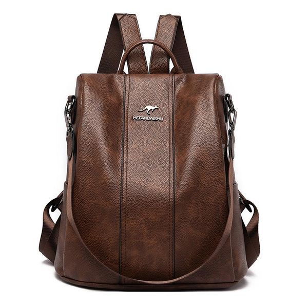 fashion 2021 black brown women's leather backpack casual travel backpacks for girls female shoulder bag
fashion 2021 black brown women's leather backpack casual travel backpacks for girls female shoulder bag
