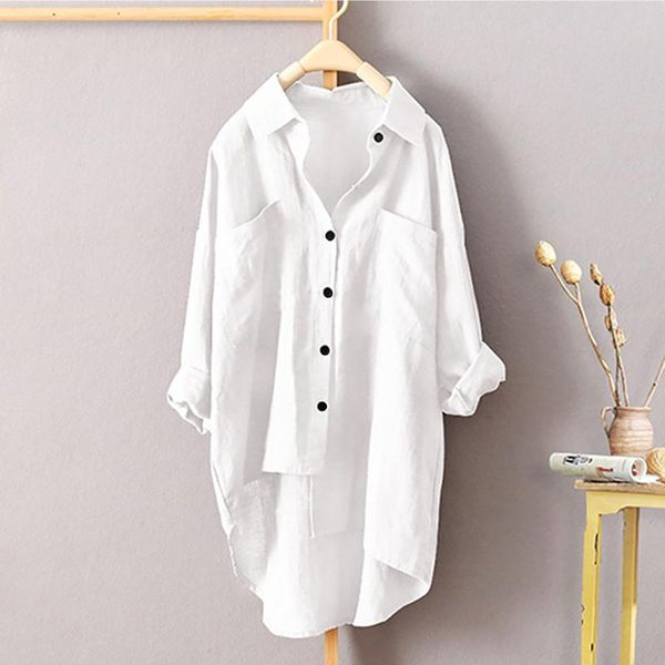 women's blouses & shirts fashion cotton linen blouse 2021 spring summer casual ladies loose tee female women long sleeve shirt blusas, White
women's blouses & shirts fashion cotton linen blouse 2021 spring summer casual ladies loose tee female women long sleeve shirt blusas, White