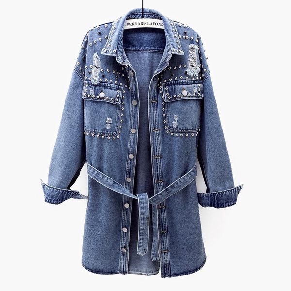 women's jackets 2021 spring long lace-up waist shirt rivet hole denim jacket autumn windbreaker casual outerwear cardigan, Black;brown
women's jackets 2021 spring long lace-up waist shirt rivet hole denim jacket autumn windbreaker casual outerwear cardigan, Black;brown