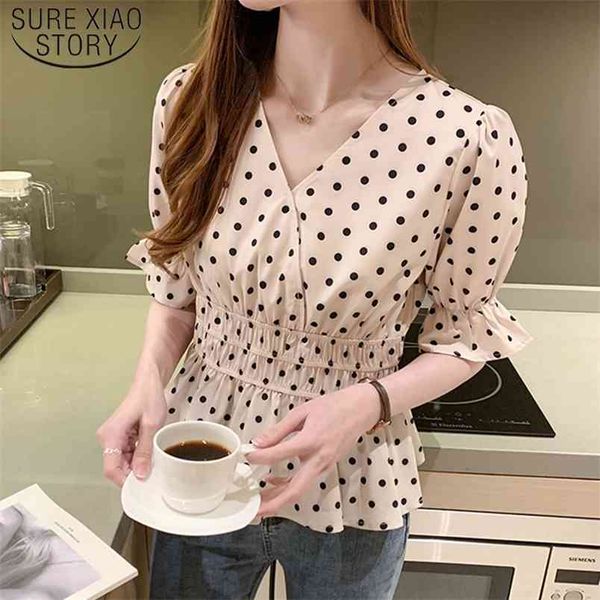 vintage v-neck polka dot short sleeve chiffon blouse women korean elegant slim waist ruffles female blusas 8970 50 210506, White
vintage v-neck polka dot short sleeve chiffon blouse women korean elegant slim waist ruffles female blusas 8970 50 210506, White