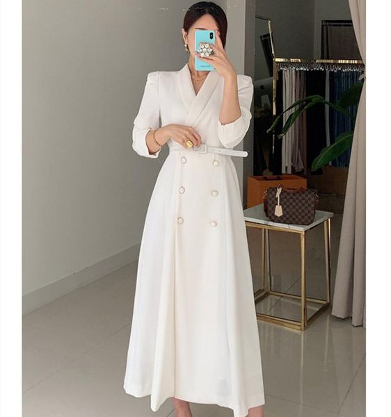 casual dresses spring autumn women blazer trench dress double breasted sashes white black a line office lady work style vestidos, Black;gray
casual dresses spring autumn women blazer trench dress double breasted sashes white black a line office lady work style vestidos, Black;gray