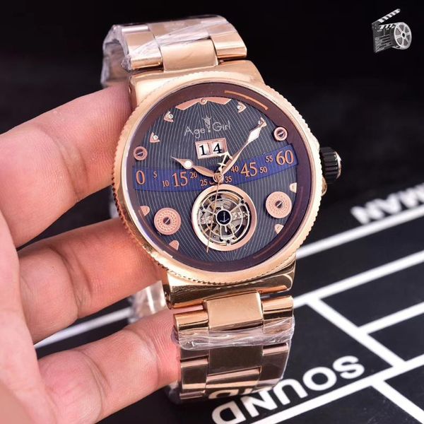 wristwatches men automatic mechanical watch rose gold stainless steel grand deck tourbillion calendar, Slivery;brown
wristwatches men automatic mechanical watch rose gold stainless steel grand deck tourbillion calendar, Slivery;brown