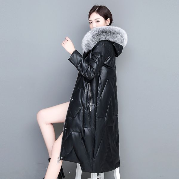 2021 winter haining large town leather down jacket women's medium and long korean slim fit thickened sheep, Black
2021 winter haining large town leather down jacket women's medium and long korean slim fit thickened sheep, Black