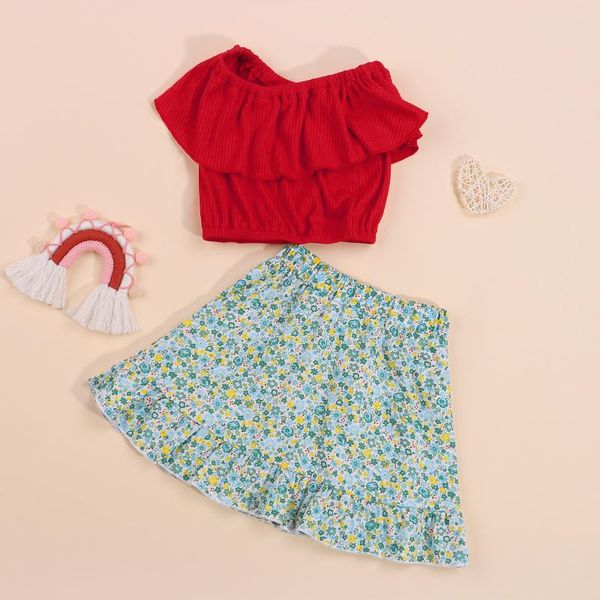 clothing sets 2 pieces kids suit set summer solid color round neck flay sleeve + floral print midi skirt for girls red1-6 years, White
clothing sets 2 pieces kids suit set summer solid color round neck flay sleeve + floral print midi skirt for girls red1-6 years, White