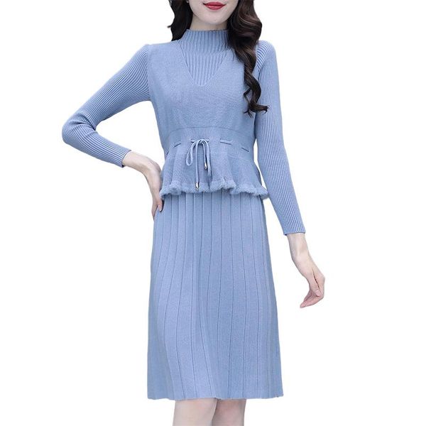 autumn sweater long dress with vest knitted clothing women knitwear two-piece knitting dresses outfit vestido fall casual, Black;gray
autumn sweater long dress with vest knitted clothing women knitwear two-piece knitting dresses outfit vestido fall casual, Black;gray