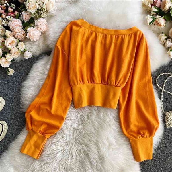 short korean style loose hoodies blouse lantern sleeve spring autumn long-sleeved strapless sweatershirt coat women uk109 210507, Black
short korean style loose hoodies blouse lantern sleeve spring autumn long-sleeved strapless sweatershirt coat women uk109 210507, Black