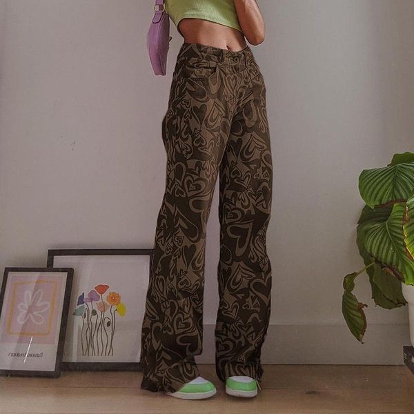 women's jeans weiyao brown baggy e girl women heart print aesthetic vintage 90s streetwear denim trousers low waist straight pants, Blue
women's jeans weiyao brown baggy e girl women heart print aesthetic vintage 90s streetwear denim trousers low waist straight pants, Blue