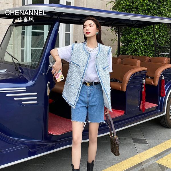 women's vests small fragrance vest coat autumn and winter 2021 t woven loose thin sleevel versatile top, Black;white
women's vests small fragrance vest coat autumn and winter 2021 t woven loose thin sleevel versatile top, Black;white