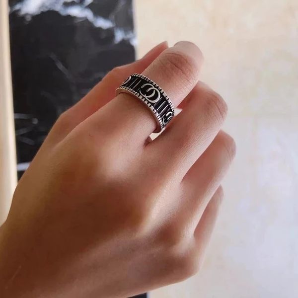 high-end fashion retro double g couple ring 1:1 letter g ring personality hip hop rock holiday gift with logos, Silver
high-end fashion retro double g couple ring 1:1 letter g ring personality hip hop rock holiday gift with logos, Silver