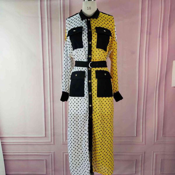 dress women dressed in pale yellow shirt shreds polka dots with pockets chiffon female fall waistline robes plus size xl 4x3b, Black;gray
dress women dressed in pale yellow shirt shreds polka dots with pockets chiffon female fall waistline robes plus size xl 4x3b, Black;gray