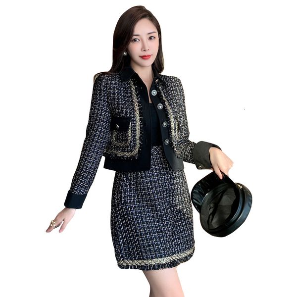 winter autumn of the luxury vintage tweed two girls'ensemble long sleeves plaid short mini-tassels skirt suit ladies outfits w08j, Black
winter autumn of the luxury vintage tweed two girls'ensemble long sleeves plaid short mini-tassels skirt suit ladies outfits w08j, Black