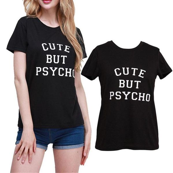 women's t-shirt cute but psycho printed short sleeve women summer o-neck cotton casual loose tee, White
women's t-shirt cute but psycho printed short sleeve women summer o-neck cotton casual loose tee, White