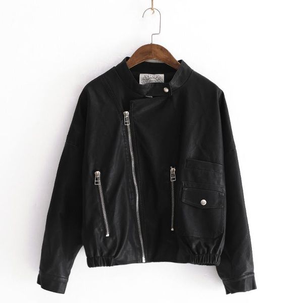 women's jackets jacket windbreaker pu women crop short coat fall streetwear black autumn winter zipper solid long sleeve outerwear, Black;brown
women's jackets jacket windbreaker pu women crop short coat fall streetwear black autumn winter zipper solid long sleeve outerwear, Black;brown