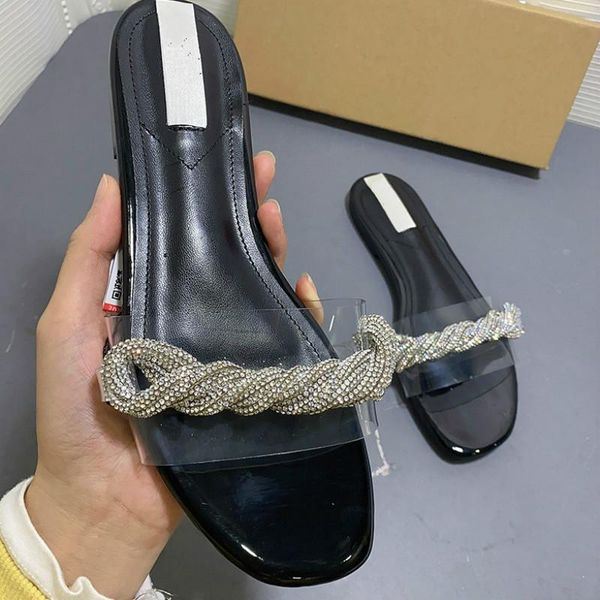 slippers 2021 bling rhinestone women's shoes transparent round toe flat low heel outside woman slides female footwear, Black
slippers 2021 bling rhinestone women's shoes transparent round toe flat low heel outside woman slides female footwear, Black