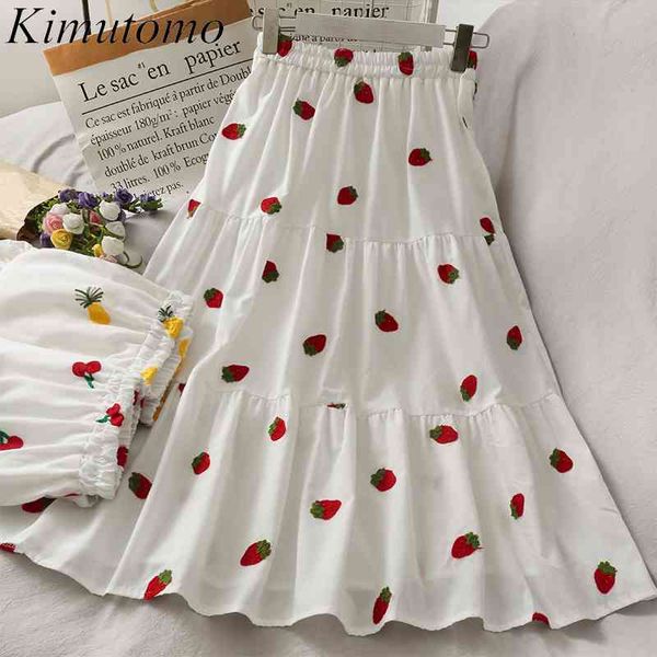 kimutomo sweet wind skirt girls strawberry embroidery stitching women loose high waist thin a-line skirts elegant 210521, Black
kimutomo sweet wind skirt girls strawberry embroidery stitching women loose high waist thin a-line skirts elegant 210521, Black