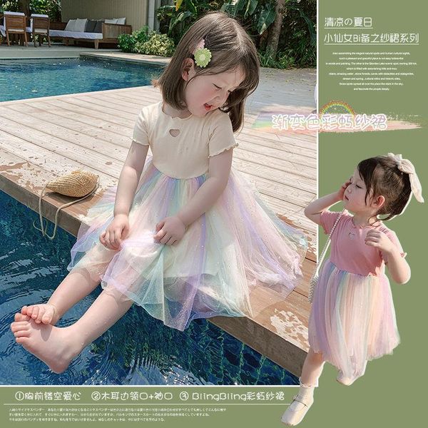 girls' summer gauze dress little princess western style pettiskirt baby rainbow girl girl's dresses, Red;yellow
girls' summer gauze dress little princess western style pettiskirt baby rainbow girl girl's dresses, Red;yellow