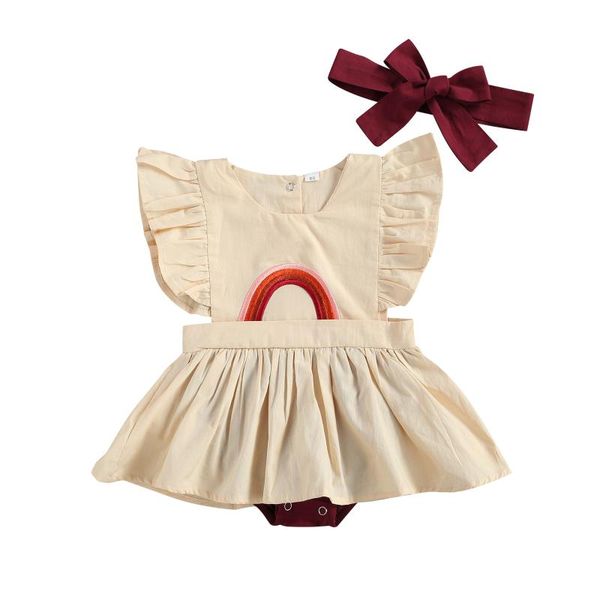 clothing sets infant baby girls 2 pcs outfits suits, sleeve rainbow embroidery romper skirt + bowknot headband, White
clothing sets infant baby girls 2 pcs outfits suits, sleeve rainbow embroidery romper skirt + bowknot headband, White