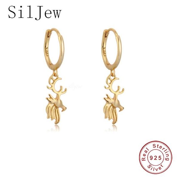 hoop & huggie siljew real 925 sterling silver fashion sweet animal santa elk charm earring for women wedding party jewelry accessorice, Golden;silver
hoop & huggie siljew real 925 sterling silver fashion sweet animal santa elk charm earring for women wedding party jewelry accessorice, Golden;silver