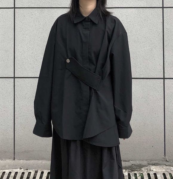 women's knits & tees korean style fashion women blouse harajuku streetwear goth casual vintage punk long sleeve black button, White
women's knits & tees korean style fashion women blouse harajuku streetwear goth casual vintage punk long sleeve black button, White
