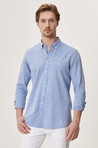 men's shirt k.mav of tailored slim fit button collar linen dress shirts, White;black
men's shirt k.mav of tailored slim fit button collar linen dress shirts, White;black