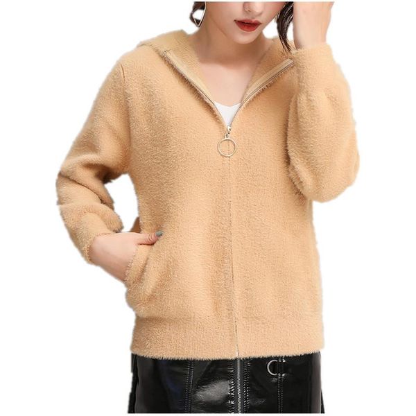 women's jackets womens sweater coat 2021 arrival loose plain dyed solid colors autumn coats for female outwear zipper hooded, Black;brown
women's jackets womens sweater coat 2021 arrival loose plain dyed solid colors autumn coats for female outwear zipper hooded, Black;brown