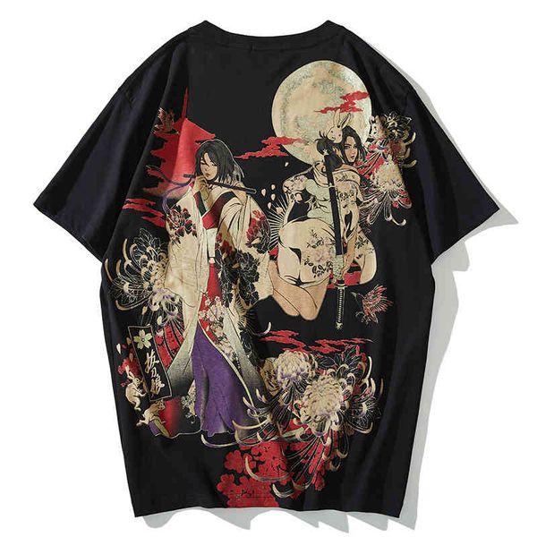 men's t-shirts japanese style brand ukiyo-e print floral quai personality trend cotton half-sleeved rabbit female round neck, White;black
men's t-shirts japanese style brand ukiyo-e print floral quai personality trend cotton half-sleeved rabbit female round neck, White;black