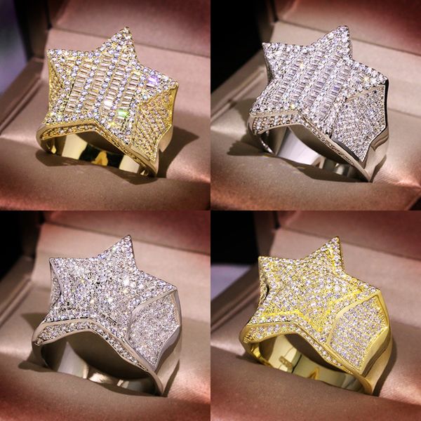 hip hop five star rings men's gold silver color iced out cubic zirconia jewelry ring gifts couple wedding women, Slivery;golden
hip hop five star rings men's gold silver color iced out cubic zirconia jewelry ring gifts couple wedding women, Slivery;golden