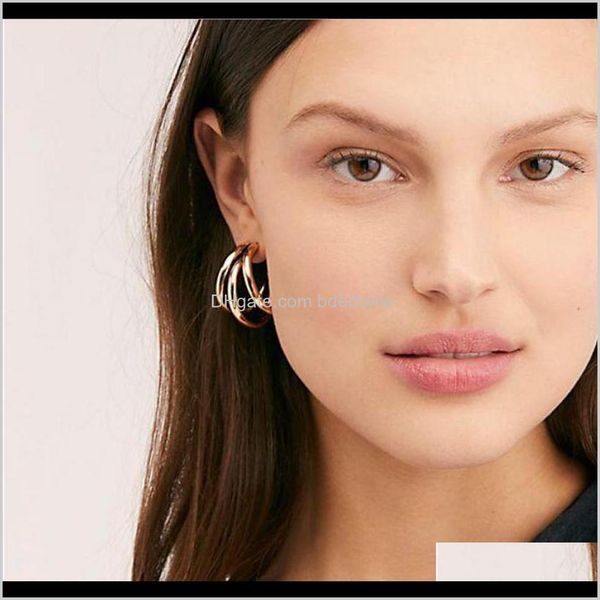 & hie earrings jewelry drop delivery 2021 earring hoop stud steel material three tube together contact circle gold sier color plated for wom, Golden;silver
& hie earrings jewelry drop delivery 2021 earring hoop stud steel material three tube together contact circle gold sier color plated for wom, Golden;silver