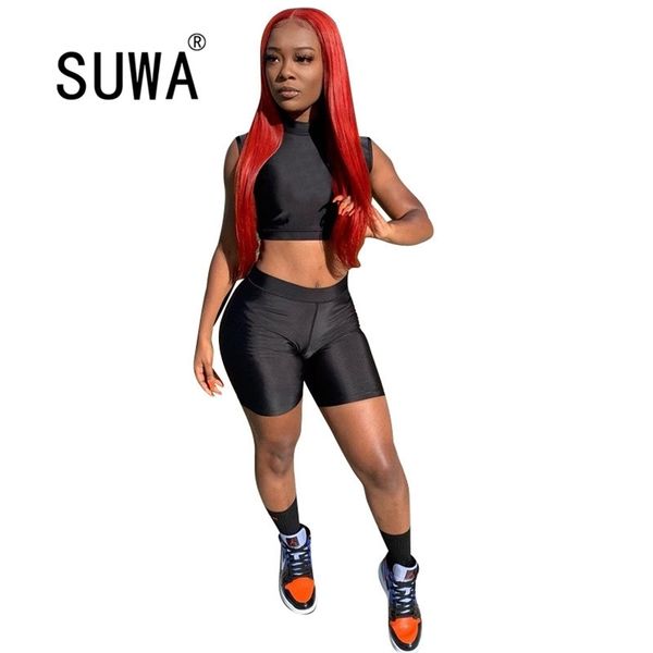 all black track suit loungewear women two piece set sleeveless crop tank + high waist moto biker workout shorts pants 210525, White
all black track suit loungewear women two piece set sleeveless crop tank + high waist moto biker workout shorts pants 210525, White