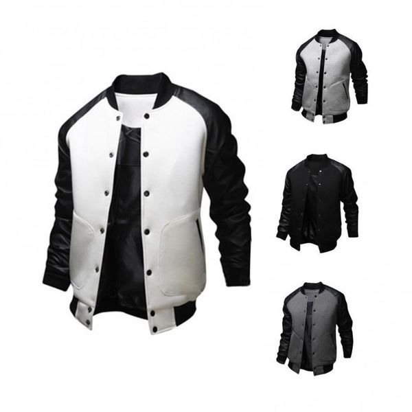 men's jackets autumn men long raglan sleeve color block varsity jacket buttons pocket coat, Black;brown
men's jackets autumn men long raglan sleeve color block varsity jacket buttons pocket coat, Black;brown
