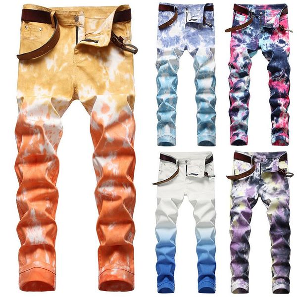 men's jeans mens casual regular fit tie dye straight stretch pants long trousers, Blue
men's jeans mens casual regular fit tie dye straight stretch pants long trousers, Blue