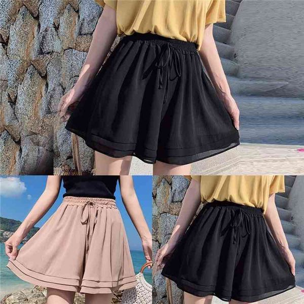 summer women chiffon shorts loose boho solid high waist casual shorts black pink, White;black
summer women chiffon shorts loose boho solid high waist casual shorts black pink, White;black