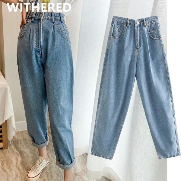 women's jeans dave&di vintage woman england style pleated loose high waist radish denim pants boyfriend for women plus size, Blue
women's jeans dave&di vintage woman england style pleated loose high waist radish denim pants boyfriend for women plus size, Blue