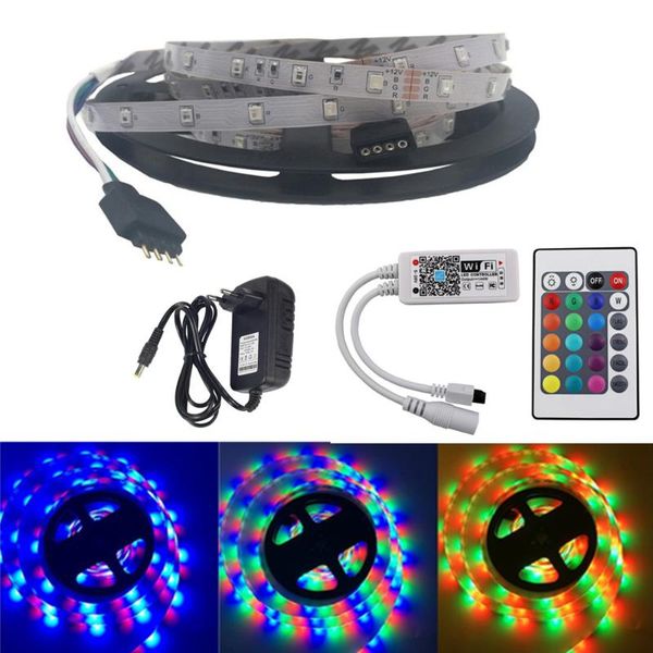 strips full set wifi led strip waterproof 2835 5m rgb tape tira 220v neon ribbon light + 24key remote controller 12v adapter
strips full set wifi led strip waterproof 2835 5m rgb tape tira 220v neon ribbon light + 24key remote controller 12v adapter
