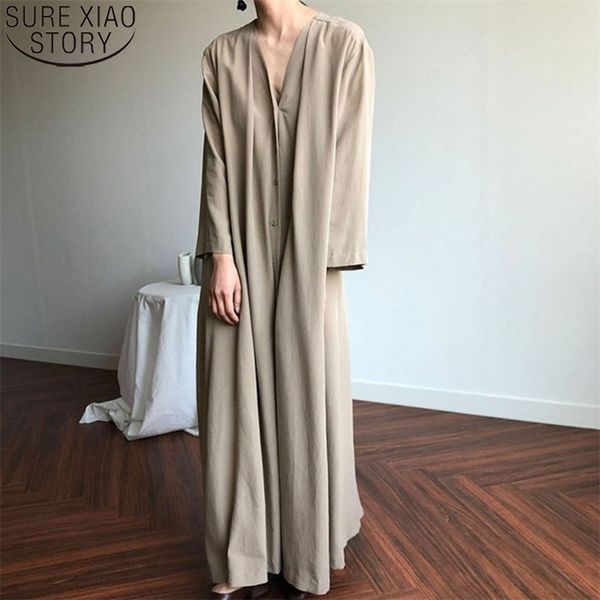 spring vintage long dress women buttons cardigan casual v-neck elegant oversize solid es robe vestidos 13205 210506, Black;gray
spring vintage long dress women buttons cardigan casual v-neck elegant oversize solid es robe vestidos 13205 210506, Black;gray