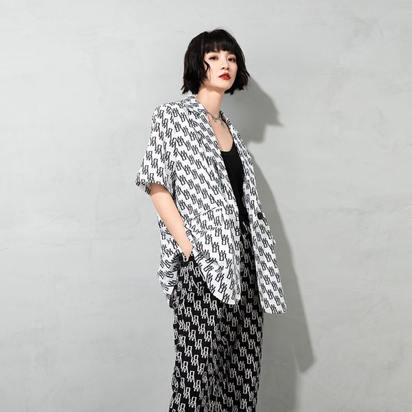 exquisite high-end suit 2021 summer small women's coat white casual large 9208, White;black
exquisite high-end suit 2021 summer small women's coat white casual large 9208, White;black