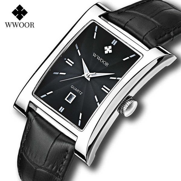wwoor men's square watches brand luxury black leather strap quartz waterproof clock male automatic date wrist watch with box 210728, Slivery;brown
wwoor men's square watches brand luxury black leather strap quartz waterproof clock male automatic date wrist watch with box 210728, Slivery;brown