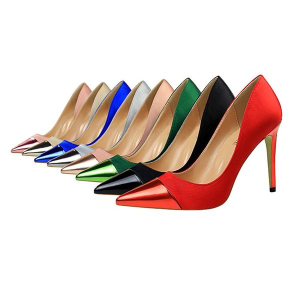 dress shoes fashionable thin high heels shallow women's satin pointed toe 10cm pumps ladies single woman, Black
dress shoes fashionable thin high heels shallow women's satin pointed toe 10cm pumps ladies single woman, Black