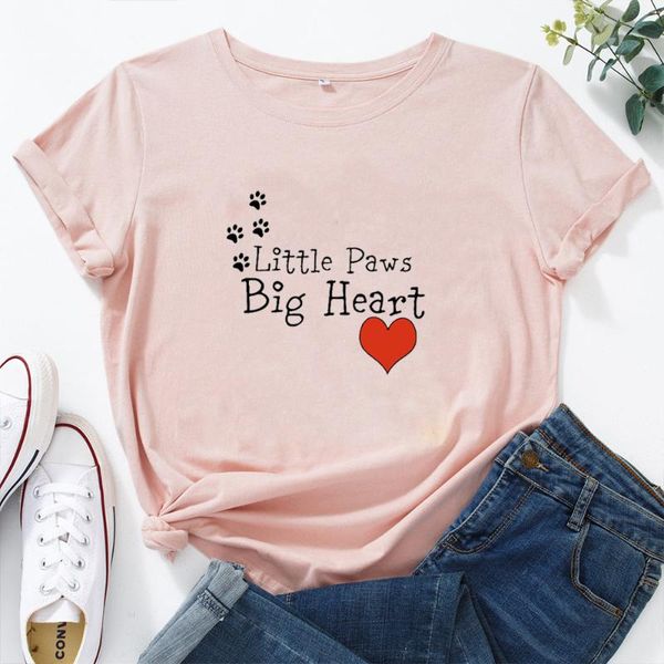 women's t-shirt little paws big heart women funny footprint print t shirt o-neck tee fashion casual loose tshirt, White
women's t-shirt little paws big heart women funny footprint print t shirt o-neck tee fashion casual loose tshirt, White