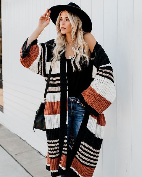 women's knits & tees bohemian striped flare sleeve cardigan for women vintage winter coat knitwear holiday slim long cardigans swe, White
women's knits & tees bohemian striped flare sleeve cardigan for women vintage winter coat knitwear holiday slim long cardigans swe, White