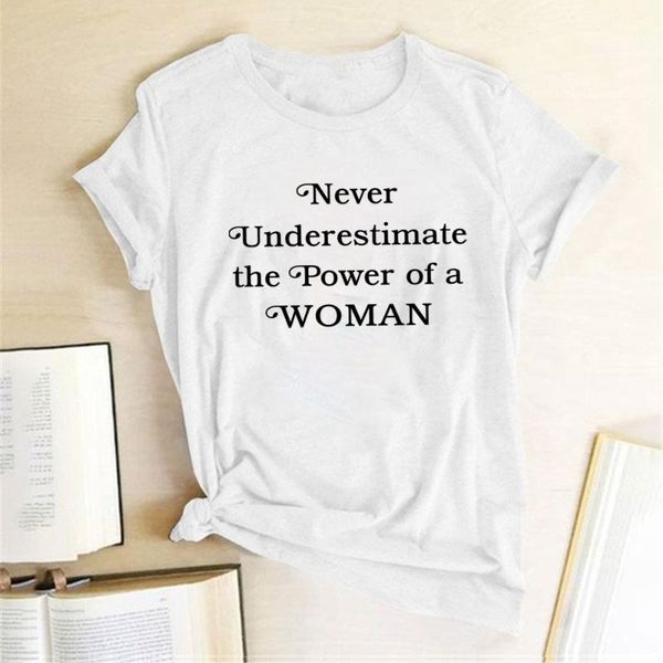 women's t-shirt never underestimate the power of a woman print t-shirts women summer aesthetic clothes harajuku t shirt plain female, White
women's t-shirt never underestimate the power of a woman print t-shirts women summer aesthetic clothes harajuku t shirt plain female, White