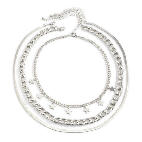 3pcs cuban chain gold silver color star choker necklaces with snake chain for women girls jewelry q0809
3pcs cuban chain gold silver color star choker necklaces with snake chain for women girls jewelry q0809