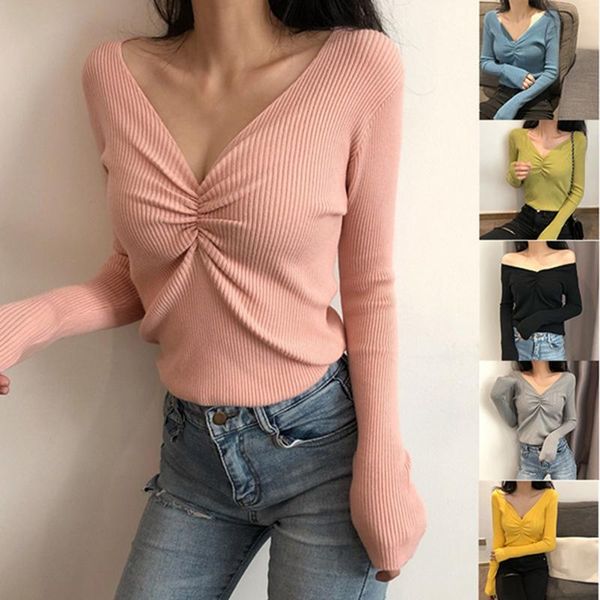 women's solid color clavicle v-neck bottoming shirt long sleeve blouses & shirts, White
women's solid color clavicle v-neck bottoming shirt long sleeve blouses & shirts, White