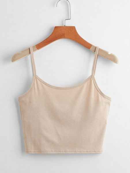 solid crop cami o5mu#, White 
solid crop cami o5mu#, White