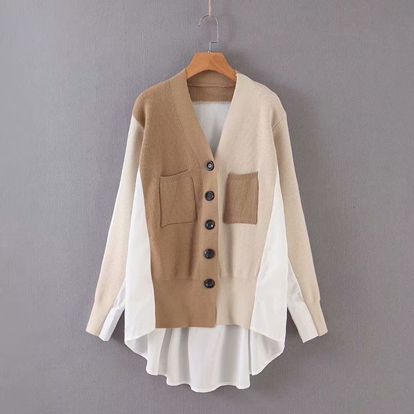 2021 new women's casual cardigan, loose clothes, lazy style, v-neck, contrast color, with seams, spring autumn series 1fuy, White;black
2021 new women's casual cardigan, loose clothes, lazy style, v-neck, contrast color, with seams, spring autumn series 1fuy, White;black