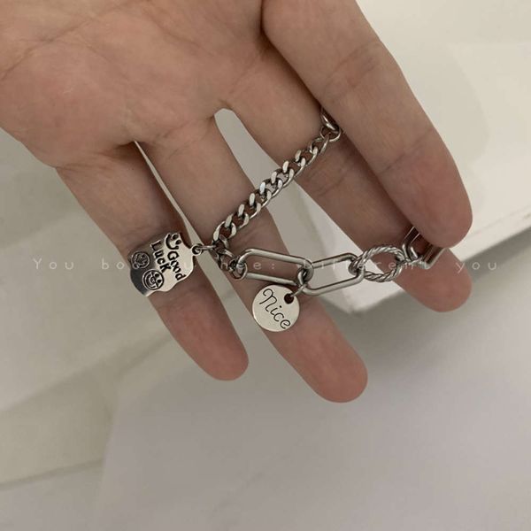 hip hop good luck smile titanium steel exquisite women's small bracelet trend simple versatile hand string lovers, Black
hip hop good luck smile titanium steel exquisite women's small bracelet trend simple versatile hand string lovers, Black