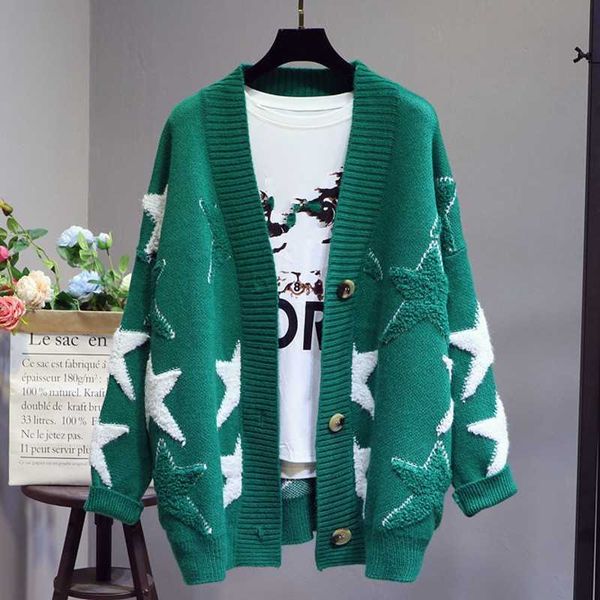 winter korean thick sweater coat fashion casual female student campus loose pentagram knit cardigan lazy style 210601, White
winter korean thick sweater coat fashion casual female student campus loose pentagram knit cardigan lazy style 210601, White