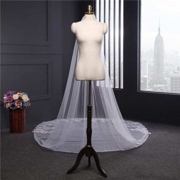 bridal veils custom lace voile mariage 3m one layer edge ivory cathedral wedding veil long accessories veu de noiva, Black
bridal veils custom lace voile mariage 3m one layer edge ivory cathedral wedding veil long accessories veu de noiva, Black