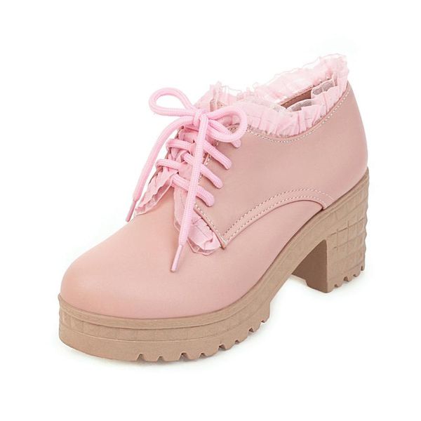 dress shoes spring 2021 thick heel lace single korean version of versatile sweet women's, Black
dress shoes spring 2021 thick heel lace single korean version of versatile sweet women's, Black