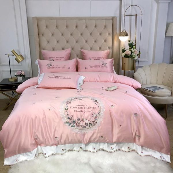 bedding sets pink 60s satin silk cotton set pastoral floral embroidery girl duvet cover flat/fitted sheet pillowcases home textile
bedding sets pink 60s satin silk cotton set pastoral floral embroidery girl duvet cover flat/fitted sheet pillowcases home textile
